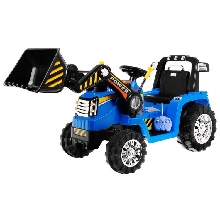 Elektrický traktor na batérie - 2.4G - modrý